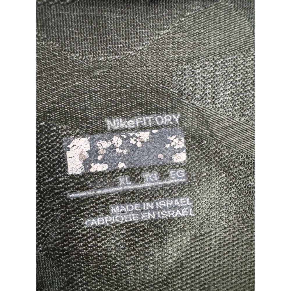Nike Pro Fit Dry Top Womens XL Green Camo Yellow Stitching Compression Shirt - Picture 3 of 5